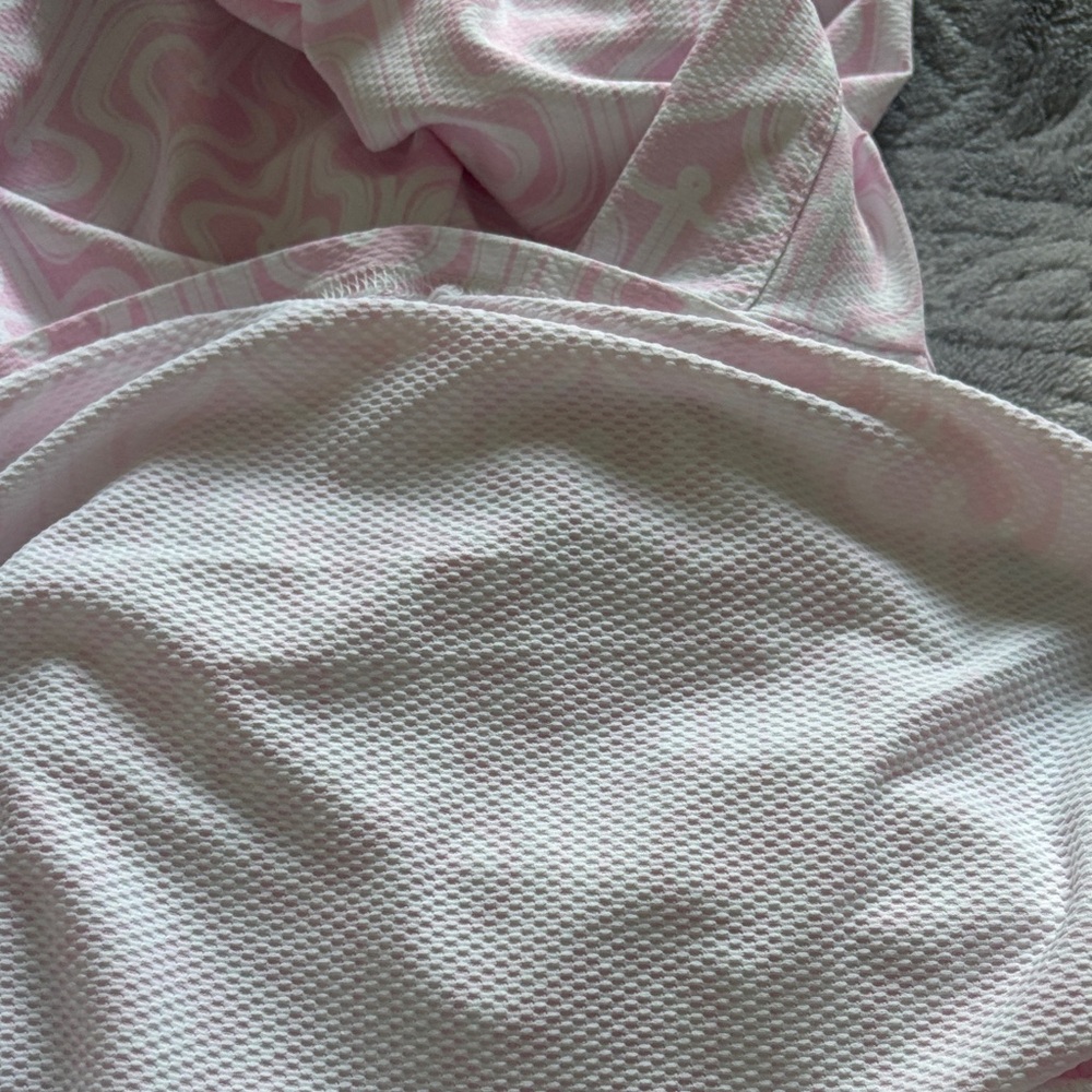 SanSoleil NWT Long Sleeve Pink Hearts Quarter Zip Sun Golf Pickleball Shirt NEW - Picture 15 of 16